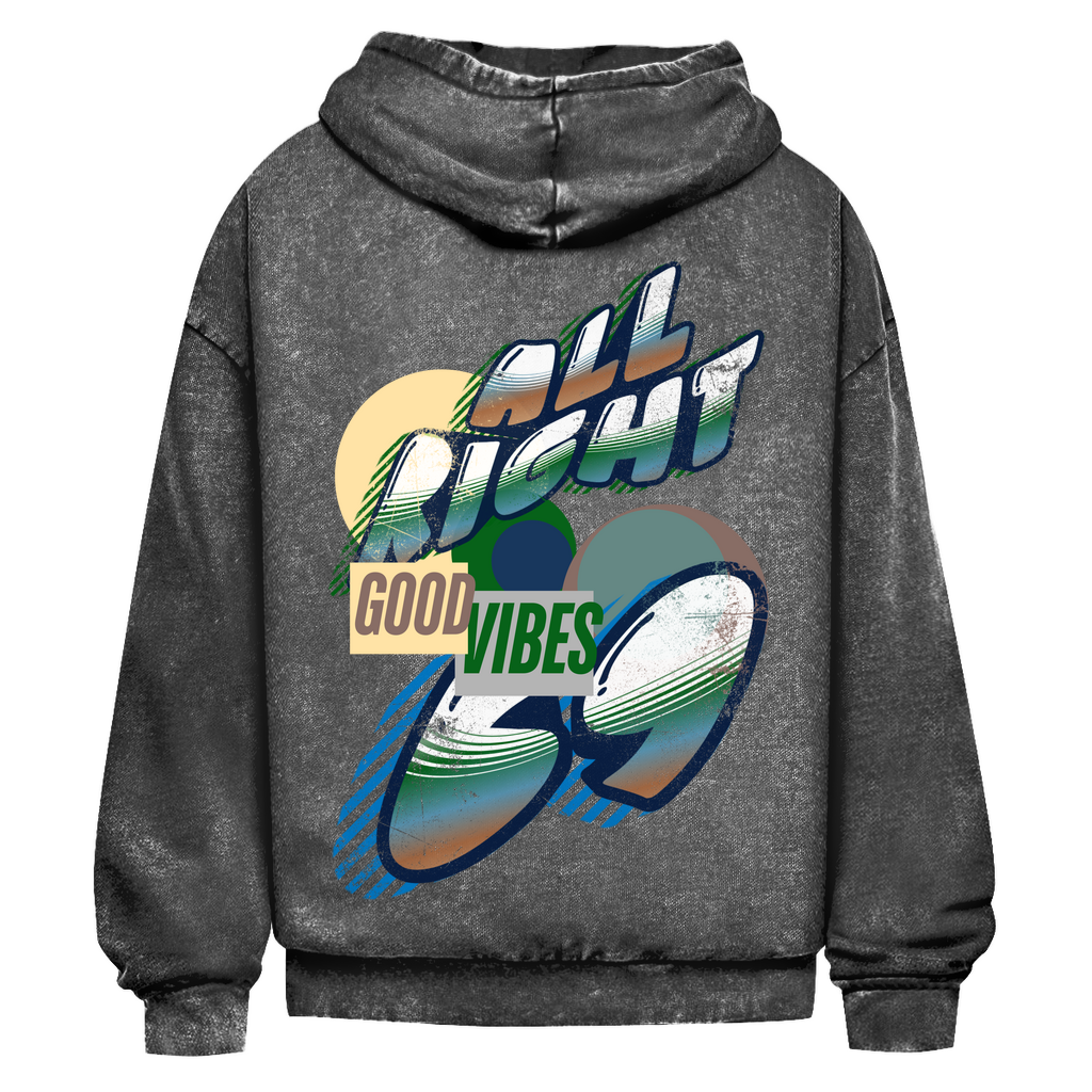 ALL Right GOOD Vibes Only Summer Hoodie Green